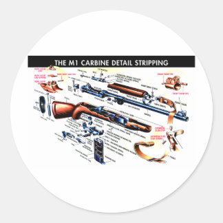 Sticker Rond Carbine M1 découpée