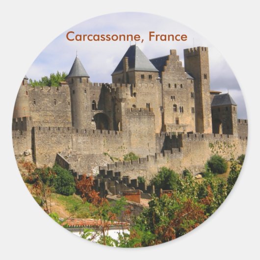 Sticker Rond Carcassonne, France (Devant)