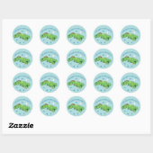 Sticker Rond Carcharodontosaurus (Feuille)