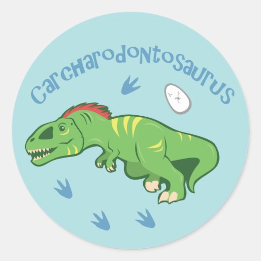 Sticker Rond Carcharodontosaurus (Devant)