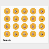 Sticker Rond Cardigan Welsh Corgi (Feuille)