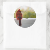 Sticker Rond Cardinal avec Visiteur du poème du Ciel (Sac)