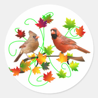 Sticker Rond Cardinal Couple
