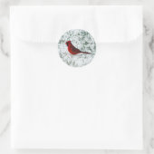 Sticker Rond Cardinal de la Saint-Valentin (Sac)