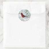 Sticker Rond Cardinal de la Saint-Valentin (Sac)