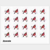 Sticker Rond Cardinal de Noël (Feuille)