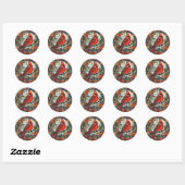 Sticker Rond Cardinal Élégant (Feuille)
