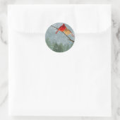 Sticker Rond cardinal en hiver (Sac)