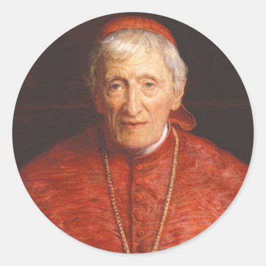 Sticker Rond Cardinal John Henry Newman Catholique Saint (Devant)