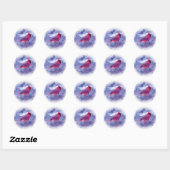 Sticker Rond Cardinal rouge au Blizzard (Feuille)