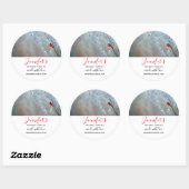 Sticker Rond Cardinal Rouge en hiver Nature Photo Business (Feuille)