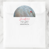 Sticker Rond Cardinal Rouge en hiver Nature Photo Business (Sac)