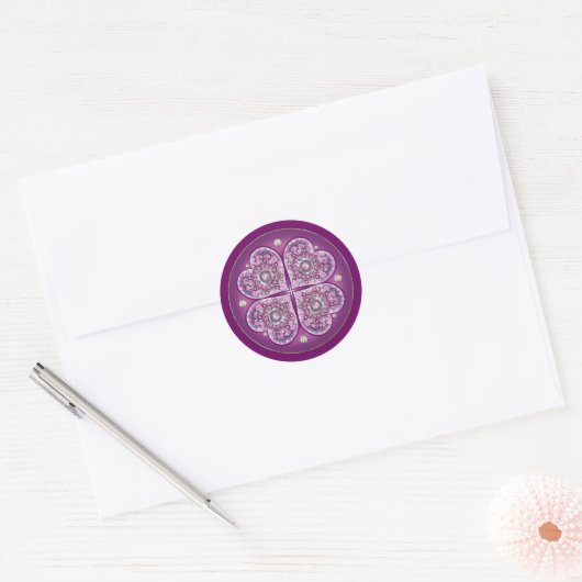 Sticker Rond Cardinal rouge Rosace (Enveloppe)