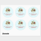 Sticker Rond Cardinal Snow Christmas Adresse (Feuille)