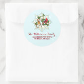 Sticker Rond Cardinal Snow Christmas Adresse (Sac)
