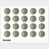 Sticker Rond Cardinaux "Noël arrive" (Feuille)