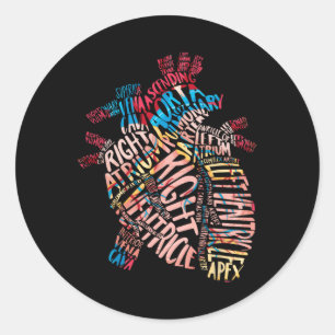 Sticker Rond Cardiologie cardiaque humaine anatomique Cardiolog