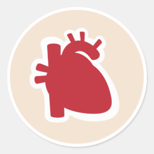 Sticker Rond Cardiologiste ou cardiologie rouge logo de coeur h