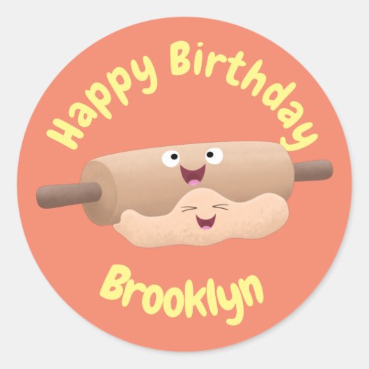 Sticker Rond Caricature à pâte molle et à pâte molle (Devant)