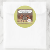 Sticker Rond Caricature amusante du castor (Sac)