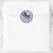 Sticker Rond Caricature anglaise Cocker Spaniel (Sac)