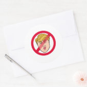 Sticker Rond Caricature ANTI DONALD - Anti-Trump - (Enveloppe)