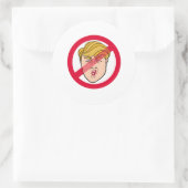 Sticker Rond Caricature ANTI DONALD - Anti-Trump - (Sac)