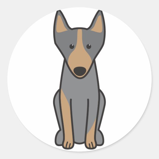 Sticker Rond Caricature australienne Kelpie Dog (Devant)