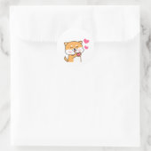 Sticker Rond Caricature Cute Shiba Inu (Sac)
