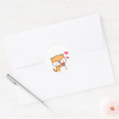 Sticker Rond Caricature Cute Shiba Inu (Enveloppe)