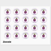 Sticker Rond Caricature de betterave mignonne et violette (Feuille)