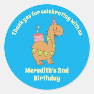 Sticker Rond Caricature de Camel mignonne Anniversaire Gâteau f
