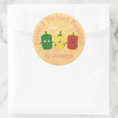 Sticker Rond Caricature de chant trio capsicum poivre clair (Sac)