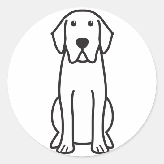 Sticker Rond Caricature de chien de Labrador Retriever (Devant)