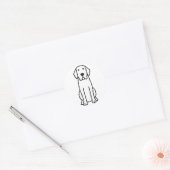 Sticker Rond Caricature de chien de Labrador Retriever (Enveloppe)