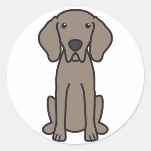 Sticker Rond Caricature de chien Weimaraner