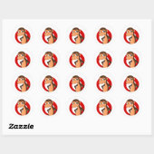 Sticker Rond Caricature de chimpanzé classique collant rond (Feuille)
