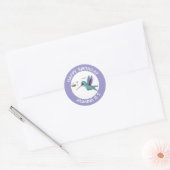 Sticker Rond Caricature de colibri et d'abeille personnalisée (Enveloppe)