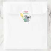 Sticker Rond Caricature de Cute Chubby Koala illustration anniv (Sac)
