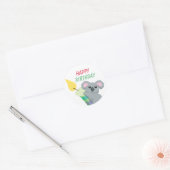 Sticker Rond Caricature de Cute Chubby Koala illustration anniv (Enveloppe)