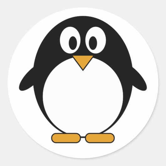 Sticker Rond Caricature de Cute Penguin Kawaii (Devant)