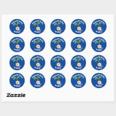 Sticker Rond Caricature de germe de graines joyeux, illustratio (Feuille)