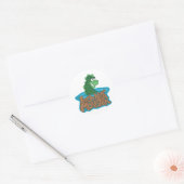 Sticker Rond Caricature de Loch Ness Monster (Enveloppe)