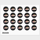 Sticker Rond Caricature de Macaron (Feuille)