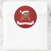 Sticker Rond Caricature de Noël (Sac)