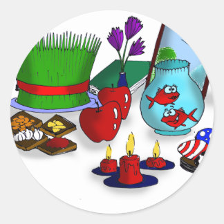 Sticker Rond Caricature de Norooz