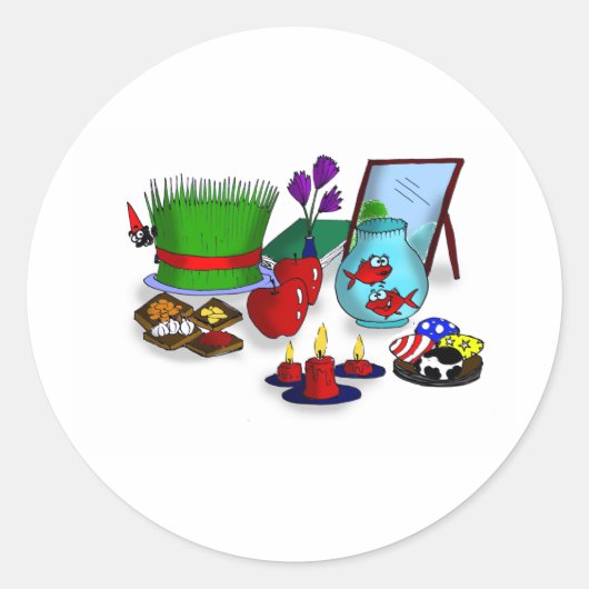 Sticker Rond Caricature de Norooz (Devant)