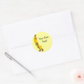 Sticker Rond Caricature de texte personnalisable Banane (Enveloppe)