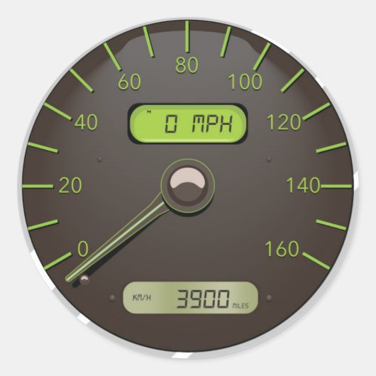 Sticker Rond Caricature du Speedometer de voiture (Devant)