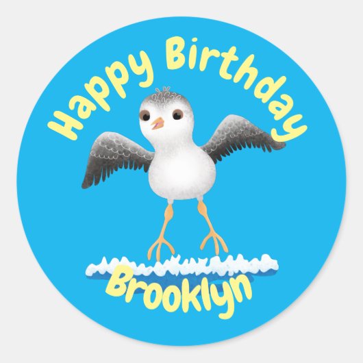 Sticker Rond Caricature en bécasseau pour bébé dessin classique (Devant)